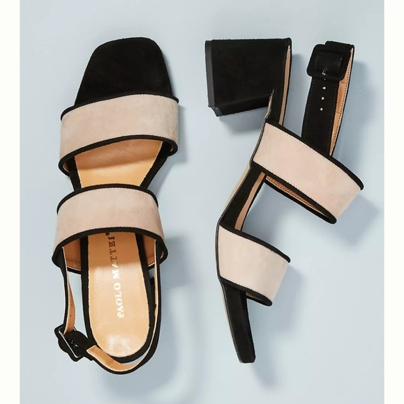 ANTHRO (Paolo Mattei) Colorblock Heeled Sandals - Picture 3 of 9